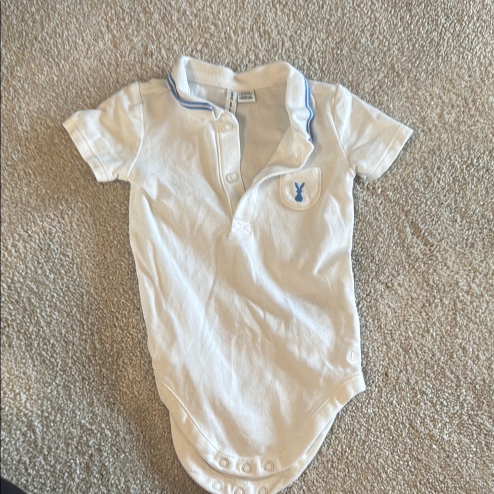 Janie and Jack Bunny White Baby Onesie